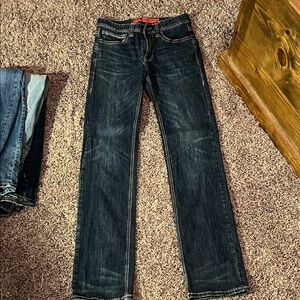 Men's Dark Blue Straight Jeans